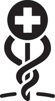 medisch logo icoon, vlak symbool, zwart kleur silhouet 4 vector