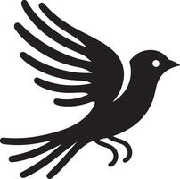 vink vogel logo concept, zwart kleur silhouet, wit achtergrond 14 vector