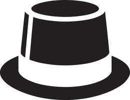 minimaal retro hoed icoon, clip art, symbool, zwart kleur silhouet 18 vector