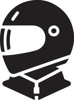 minimaal motorfiets helm icoon, zwart kleur vector silhouet, wit achtergrond 12