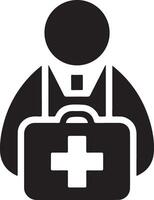 medisch logo icoon, vlak symbool, zwart kleur silhouet 2 vector