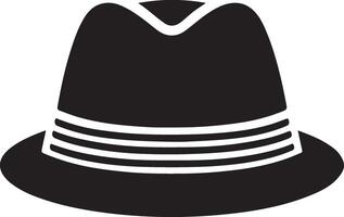 minimaal retro hoed icoon, clip art, symbool, zwart kleur silhouet 11 vector