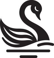 zwaan logo vector icoon, vlak symbool, zwart kleur silhouet, wit achtergrond 12
