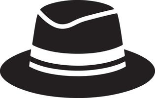 minimaal retro hoed icoon, clip art, symbool, zwart kleur silhouet 13 vector