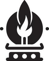 minimaal gas- brander logo concept vector zwart kleur silhouet, wit achtergrond