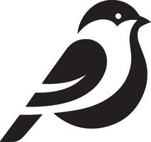 vink vogel logo concept, zwart kleur silhouet, wit achtergrond 31 vector