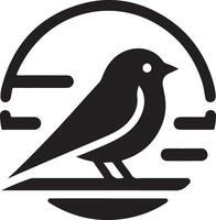vink vogel logo concept, zwart kleur silhouet, wit achtergrond 25 vector