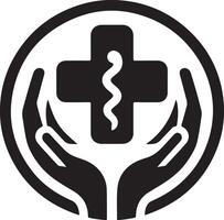 medisch logo icoon, vlak symbool, zwart kleur silhouet 15 vector