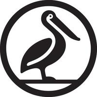 minimaal pelikaan vector icoon, vlak symbool, zwart kleur silhouet, wit achtergrond 6