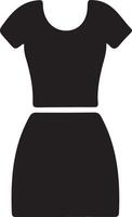 minimaal vrouw schort vector icoon silhouet, clip art, symbool, zwart kleur silhouet 15
