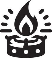 minimaal gas- brander logo concept vector zwart kleur silhouet, wit achtergrond 11