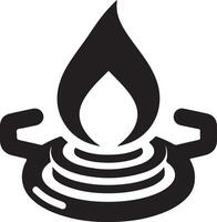 minimaal gas- brander logo concept vector zwart kleur silhouet, wit achtergrond 10