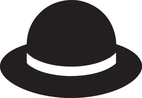 minimaal retro hoed icoon, clip art, symbool, zwart kleur silhouet 6 vector