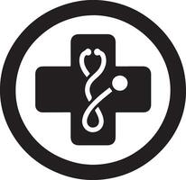 medisch logo icoon, vlak symbool, zwart kleur silhouet vector