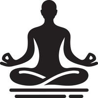 minimaal Mens aan het doen yoga icoon zwart kleur, clip art, symbool, silhouet 19 vector