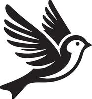 vink vogel logo concept, zwart kleur silhouet, wit achtergrond 6 vector