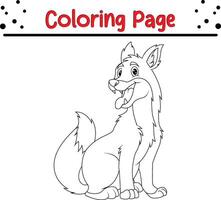 schattig wolf kleur bladzijde voor kinderen vector