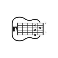 b7 gitaar akkoord icoon. eenvoudig gitaar akkoord vector illustratie symbool ontwerp