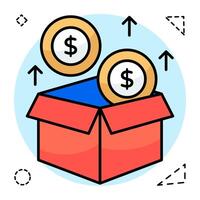 premie downloaden icoon van contant geld doos vector