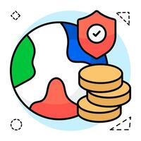 een bewerkbare ontwerp icoon van globaal geld vector