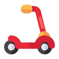 een vlak icoon ontwerp van kind scooter vector
