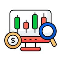 conceptuele vlak ontwerp icoon van financieel diagram vector
