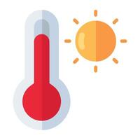 zomer temperatuur icoon in isometrische ontwerp vector