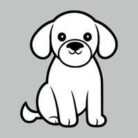 schattig hond vector zwart en wit tekenfilm karakter ontwerp verzameling. wit achtergrond. huisdieren, dieren.