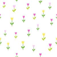 lente, bloemen, tulpen, naadloos patroon vector