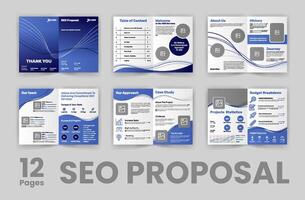 seo voorstel brochure sjabloon voor web ontwerp bedrijf vector