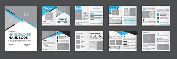 hr handboek voor werknemer reglement. Welkom bedrijf handboek brochure van invoering over bedrijf. vector