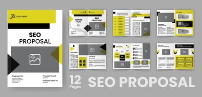 seo afzet voorstel brochure sjabloon voor web ontwerp bedrijf vector