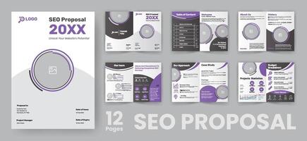 seo voorstel brochure sjabloon voor web ontwerp bedrijf vector