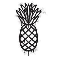 verstuiven geschilderd ananas icoon gespoten geïsoleerd met een wit achtergrond. vector