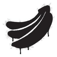 verstuiven geschilderd graffiti banaan icoon gespoten geïsoleerd met een wit achtergrond. vector
