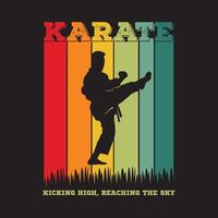 karate krijgshaftig kunst vector illustratie in retro stijl en kleur ontwerp, perfect voor t overhemd ontwerp