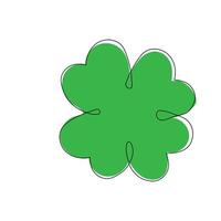 Klaver keltisch Lucky symbool doorlopend lijn kunst traditioneel decoratief blad geïsoleerd Aan wit. Patrick dag vakantie. vector illustratie