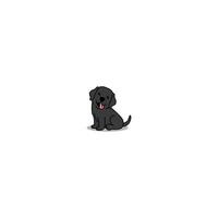 schattig zwart labrador retriever puppy zittend tekenfilm, vector illustratie