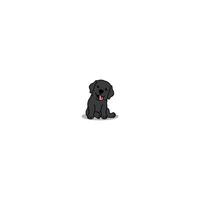 schattig zwart labrador retriever puppy zittend tekenfilm, vector illustratie