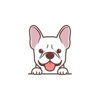 schattig wit Frans bulldog puppy tekenfilm, vector illustratie