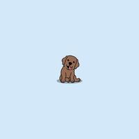 schattig chocola bruin labrador retriever puppy zittend tekenfilm, vector illustratie