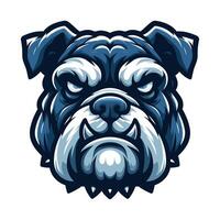 ai gegenereerd dapper dier bulldog hoofd gezicht mascotte ontwerp vector illustratie, logo sjabloon geïsoleerd Aan wit achtergrond