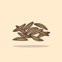 vector illustratie van de komijn kruid logo icoon, komijn keuken kruid voor de Koken industrie