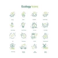 groen ecologie vector iconografie symbolen voor milieu bewustzijn