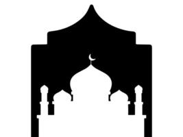 moskee Ramadan zwart en wit kader achtergrond vector