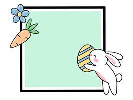 kader achtergrond Pasen ei en konijn vector