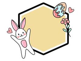 Pasen eieren en konijntjes kader achtergrond vector