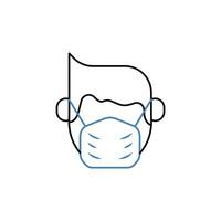 Mens met masker concept lijn icoon. gemakkelijk element illustratie. Mens met masker concept schets symbool ontwerp. vector