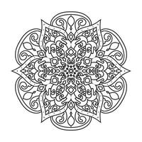 schets mandala voor kleur boek decoratief ronde ornament vector