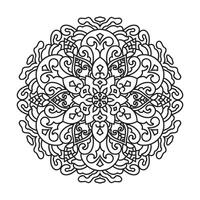 schets mandala voor kleur boek decoratief ronde ornament vector